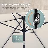 VonHaus Parasol 2.7M Garden Patio Umbrella with Tilt Hand Crank UV30+ view 6