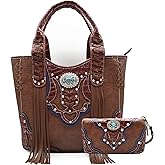 Western Style Cowgirl Woven Fringe Crocodile Gorgeous Purse Conchos Country Tote For Women Handbag Shoulder Bags Wallet Set