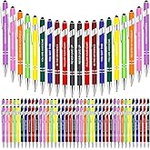 Greengines 100 Pcs Inspirational Pens - Motivational Ballpoint Bulk Pens with quotes Stylus Tip Gifts for School Coworkers Office Supplies Black Ink
