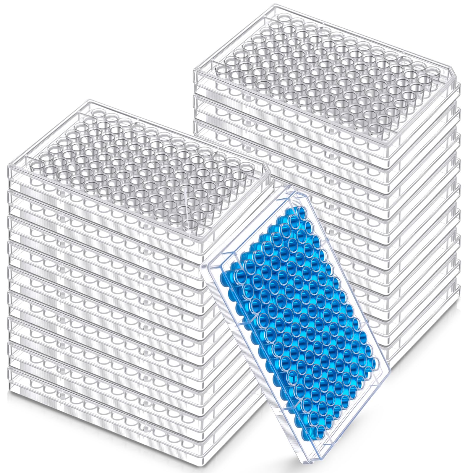 Weysat 20 Pcs 96 Well Tissue Culture Plates with