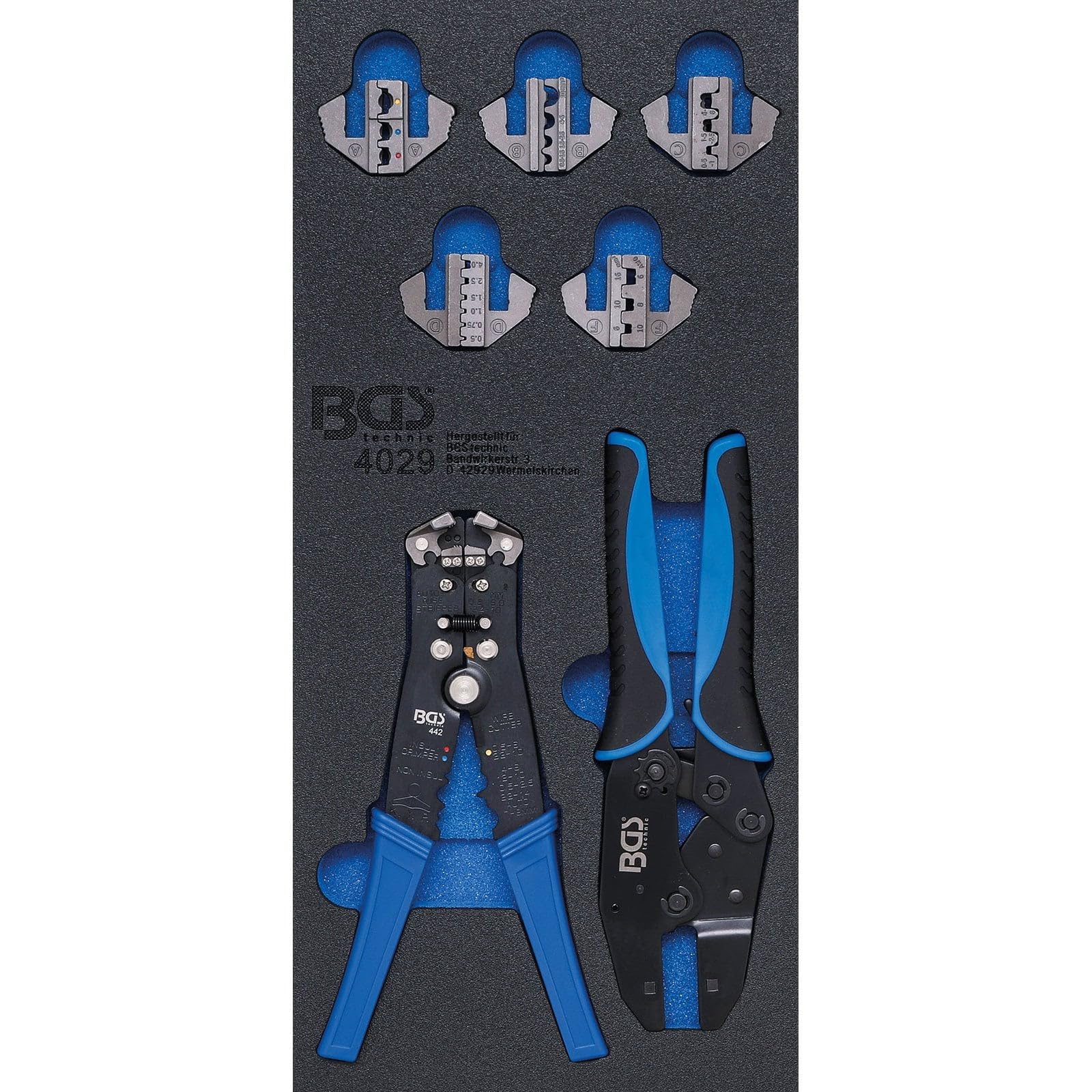 BGS 4029 | Tool Tray 1/3: Crimping Tool and Wire Strippers | 7 pcs.