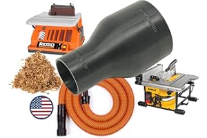 HUTTONTOOLS Hose Adapter for 2-1/2" Dust Collection Ports - Made in USA - Connects to Table Saw, Bandsaws, Spindle Sanders, Miter Saws, and other equipment (1-1/4" Hose)