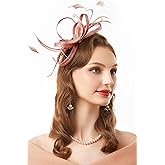 BABEYOND Fascinator Hats for Women - Tea Party Hats Fascinators Kentucky Headwear Derby Hat Wedding Feather Ribbon Headband