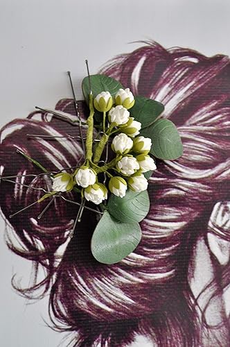 Amazon Com Set Of 6 Wedding Hair Pins Eucalyptus Bridal Hair