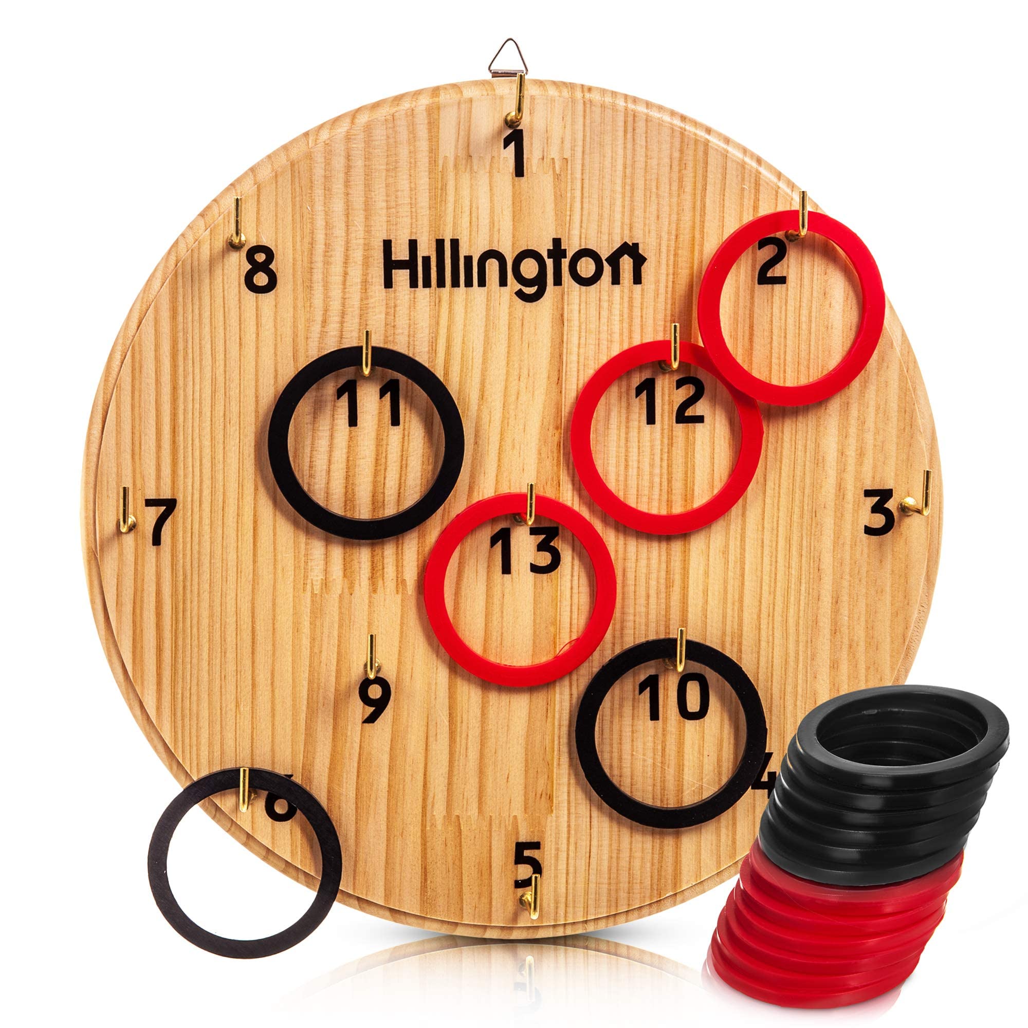 Fineway Hook Ring Toss Target Game – Throw Ring Board, Just Hang it on a Wall and Start Playing – Indoor Outdoor Activity – Perfect for Parties, Summer days, Rainy Days, Family Fun Game