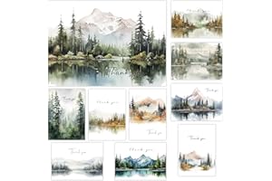 SLAPAFLIFE Thank You Cards Set of 20,4x6 Inches Watercolor Nature Forest Thank You Cards with Envelopes, Perfect Thank You Cards Bulk For All Occasions,incl. Baby Shower, Wedding, Birthday Party, Greeting