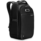 Briggs &amp; Riley @work Slim with Organizational Pockets, RFID Black | Padded Comfort-Carry Straps, RFID Pocket, Built-In Sunglasses Pouch, Tech Sleeve Compartment, Slip-Through Pocket for Luggage