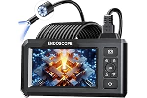 MAJESTIK+ Borescope-Endoscope-Camera with Light 2K HD Digital Inspection Camera 4.3 Inch LCD Screen IP67 Water-Repellent with 8 LED Lights 16.5FT Snake Camera 32GB Card and Helpful Tool