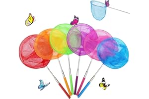 HSHTTKL 6 Pack Telescopic Butterfly Nets, Insect Catching Nets, Fishing Net, Nature Exploration Toys for Kids Outdoor Playing