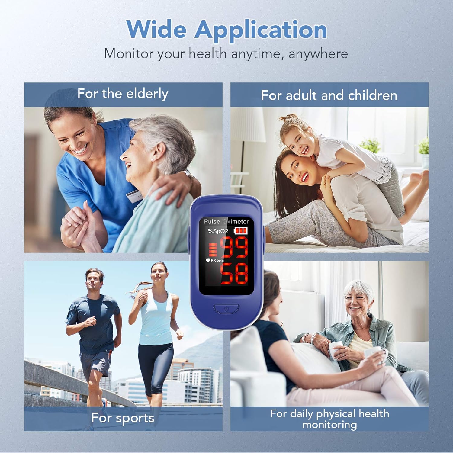 AGPTEK Pulse Oximeter with Batteries, Fingertip Blood Oxygen Level