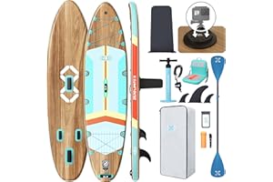 ZLX 11'6" Extra Wide Inflatable Stand Up Paddle Board SUP, Stable Non-Slip Deck Pad, Unique Fin System and Premium iSUP Accessories - Portable Backpack & Upgraded Pump for Adults, All Skill Levels
