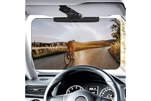 Duwai Sun Visor Extender for Cars，Adjustable Car Visor Extender Sun Blocker ，Polarized Car Sun Visor，Safe Driving Extension for Glare/UV ，Clip on Sun Visors for Cars, Universal (Universal, L)