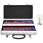 LU&MN Carbide Tipped Router Bit Set ( 24 PCS) with 1/4" Shank Wood Milling Saw Cutter, Multi-Purpose (Woodworking Tools for H