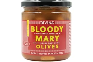 DIVINA Bloody Mary Pitted Greek Olives, 13 oz