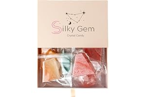 SILKY GEM - The Gemmies, Edible Crystal Candy, 8-10 Small Clusters, Mixed Flavors, Sample Box, Kohakutou, Edible Gem, Vegan, Gluten Free, ASMR