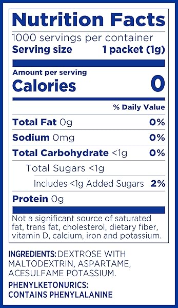 EQUAL 0 CALORIE SWEETENER, SUGAR SUBSTITUTE, ZERO CALORIE SUGAR ALTERNATIVE SWEETENER PACKETS, SUGAR ALTERNATIVE, 500 COUNT