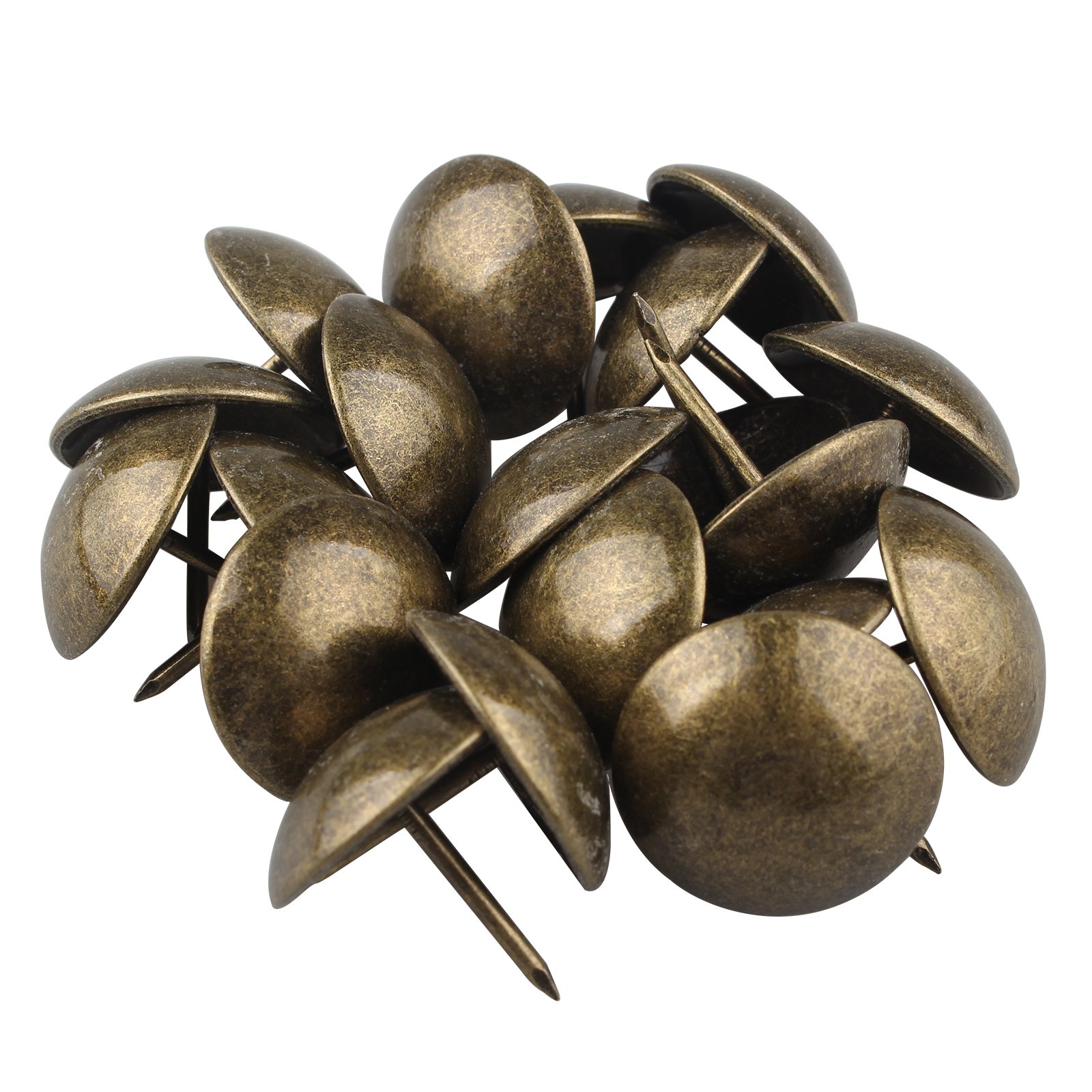 HALJIA 20Pcs Vintage Upholstery Nail Decorative Tack Antique Bronze Stud for Jewelry Gift Box Sofa Decoration 25 * 25mm