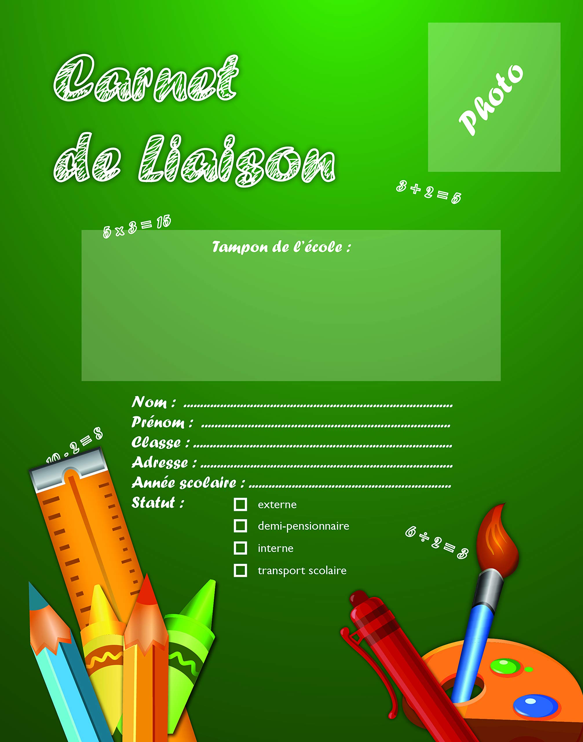 le dauphin - Ref. 52042D - 1 Liaison notebook - Dimensions 17 x 22 cm - 72 pages including 35 pages for correspondence between the school and the student's family - soft green cover