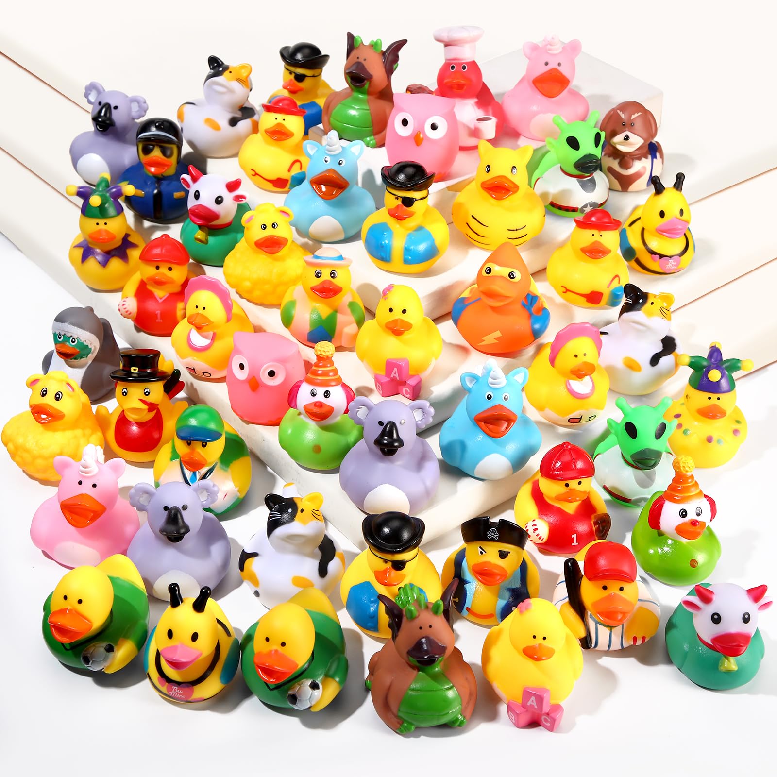 Photo 1 of SCIONE 50 Pack Rubber Ducks Bath Toy in Bulk, Baby Bath Toy Assortment Rubber Ducks for Floater Duck for Kids,Bathtub Toys Party Favors Birthday Gifts