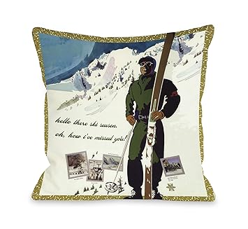 Amazon Com One Bella Casa Hello There Ski Season Vintage Ski