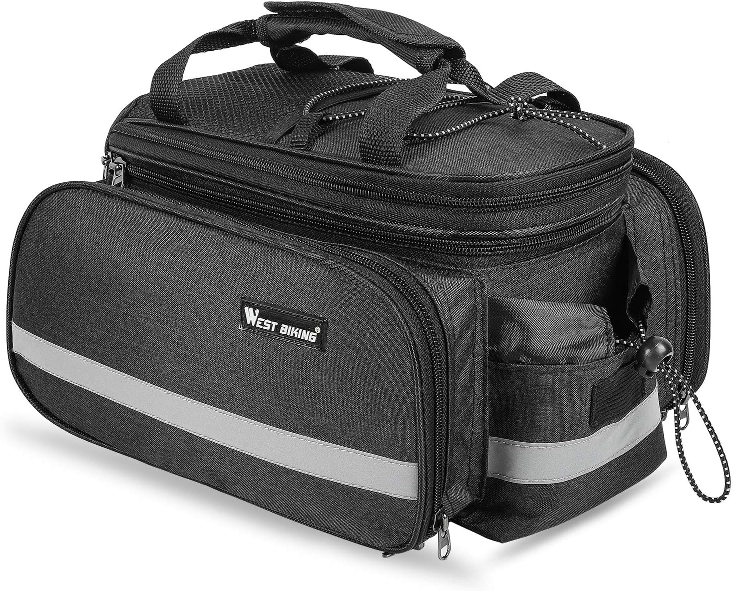 West Biking Waterproof Bike Pannier, 10-25L Multi-function Large Capacity Bicycle Rear Seat Trunk Bag Backpack Compatible With Strong Durable Nylon, Cycling Luggage Rack Package With Rainproof Cover