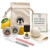 Just Like Jane Natural Nail Kit | Nail Buffer and Shine Kit with Cuticle Oil, Nano Glass Nail File, Chamois Cloth, Wool Buffing Ball, Buffing Paste &amp; Finishing Wax for Natural Nails | At Home Manicure
