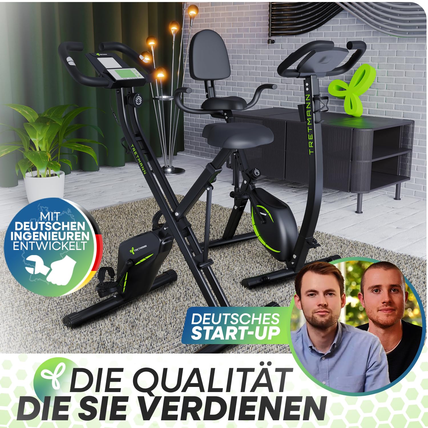 Neu Tretmann Hometrainer fahrrad Klappbar Set-extra bequem & leise- [RelaxFoam] bis 150KG Belastbar Ergometer, Heimtrainer fahrrad, Ergometer Heimtrainer Senioren, Fitnessbikes 7