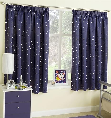 Cosmic Lined Blackout Curtains 66 X 72 Thermal Space Silver