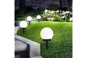 INCX Solar Lights Outdoor, 8 Pack LED Solar Globe Powered Garden Light Waterproof for Yard Patio Walkway Landscape In-Ground Spike Pathway, Cold White