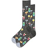 Hot Sox Men's Fun Cocktail Drinks Crew Socks - 1 Pair Pack - Happy Hour Cool & Funny Novelty Gifts