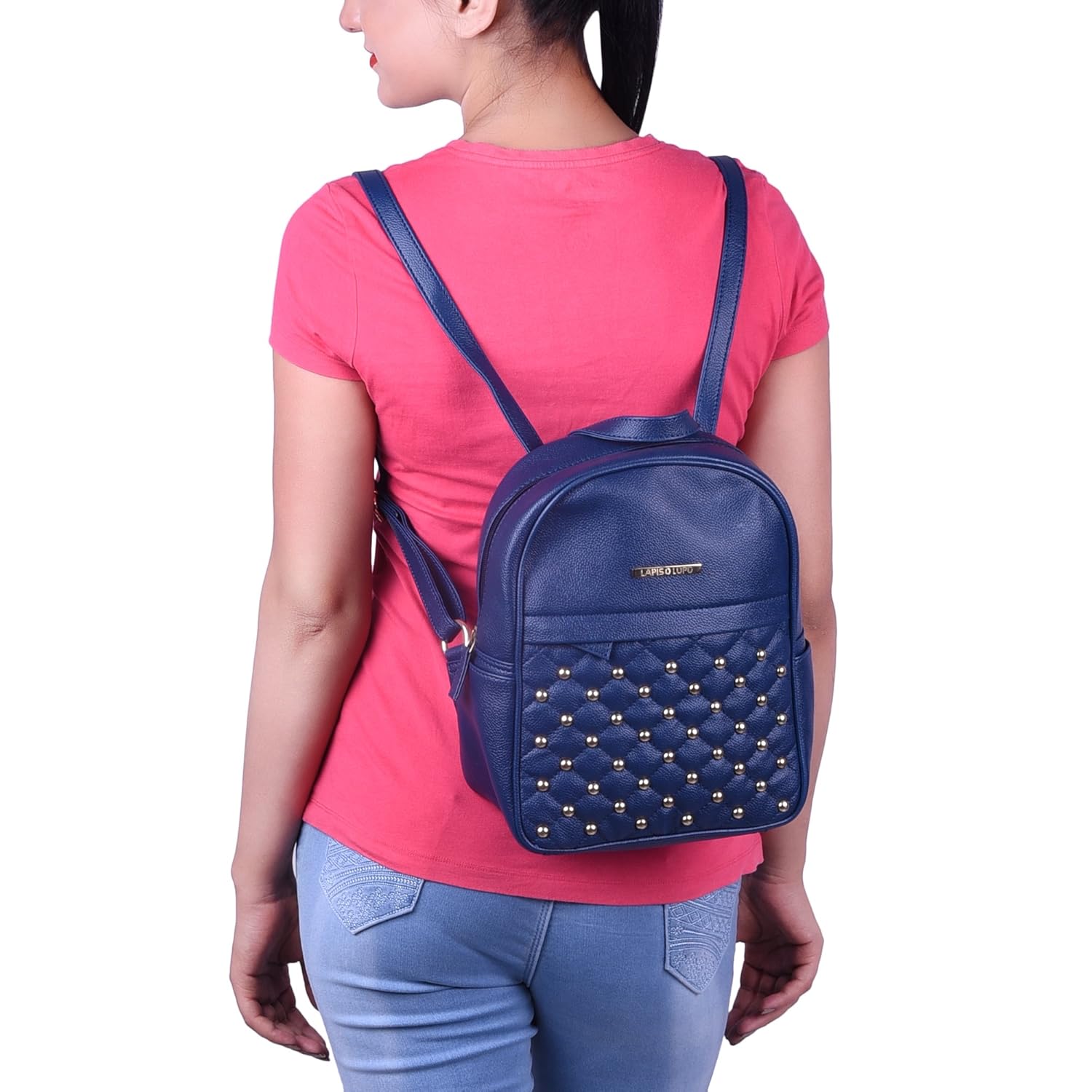 lapis o lupo dong repeat women backpack (blue)