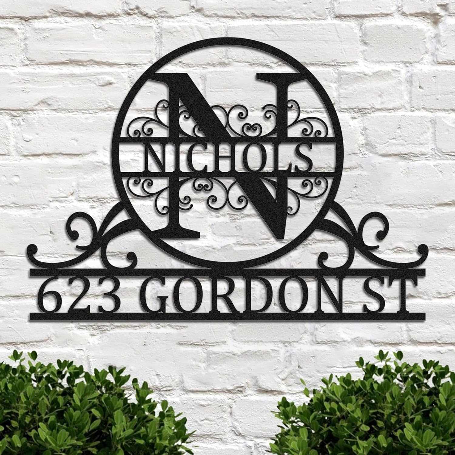 Plaques & Wall Art - Custom House Number Address Sign Personalized Metal Address Plaque Personalized Metal Outdoor Address Sign Outdoor Sign Metal House Number Sign Steel Address Sign Housewarming Gifts Wall Mounted Sign