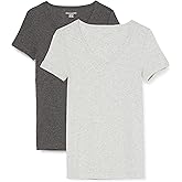 Amazon Essentials Women's Slim-Fit Short-Sleeve V-Neck T-Shirt