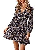 CUPSHE Women's V Neck Ditsy Floral Mini Dress Long