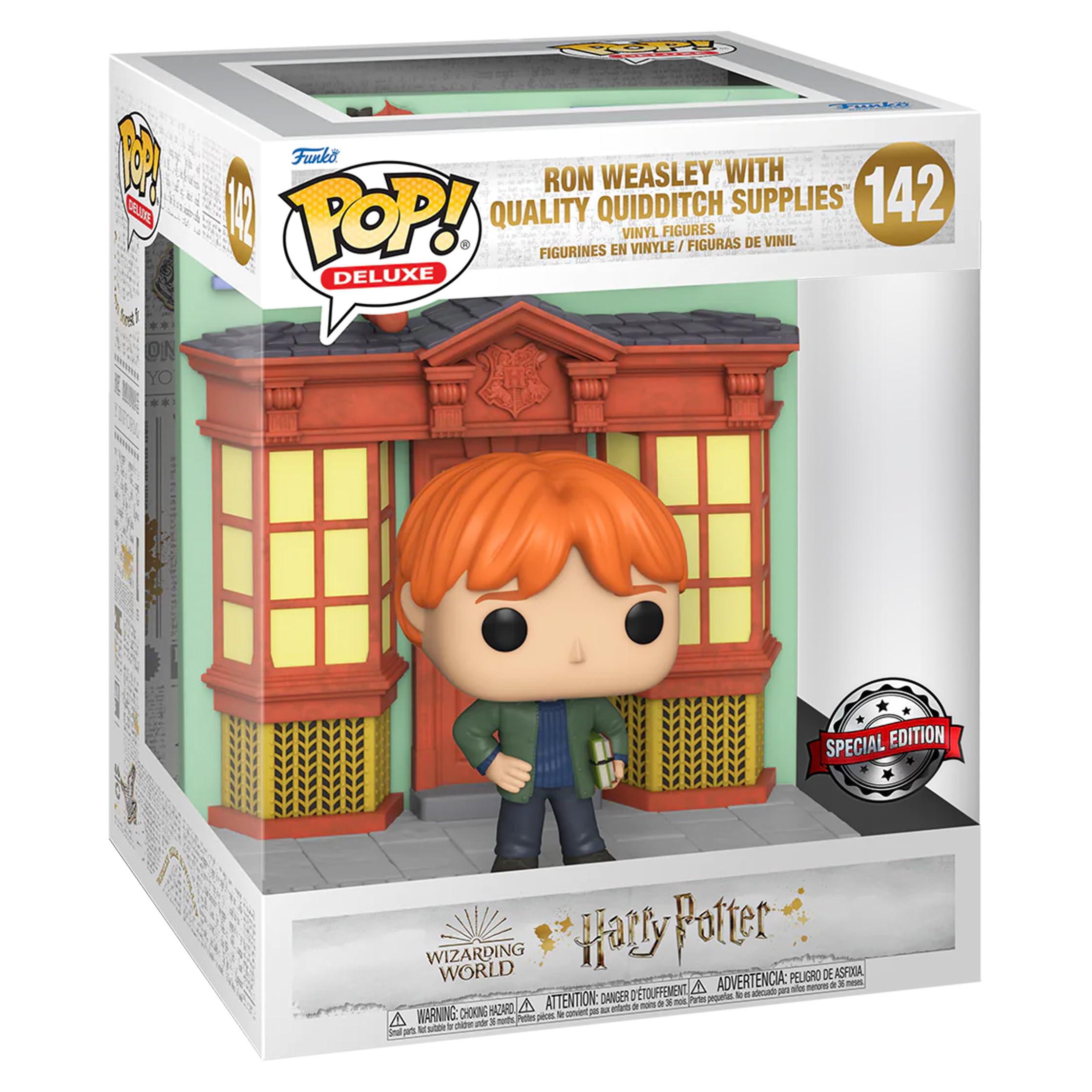 POP! Harry Potter #142 Ron Weasley Quidditch Supplies Diagon Alley Deluxe