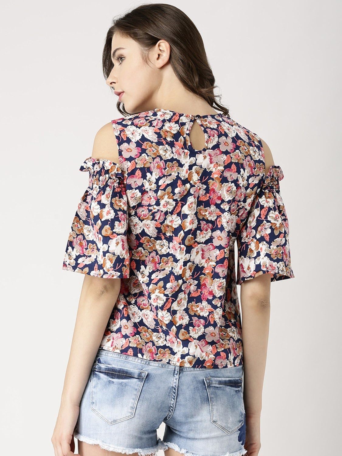 marie claire women's top (mc668a--l, multi-coloured, large)