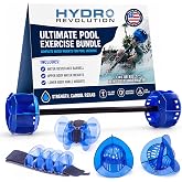 AquaLogix Hydrorevolution Ultimate Pool Exercise Bundle | Water Exercise Equipment | Water Weights, Fins &amp; Aquastrength Barbell | Quick Start Guide
