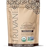 Truvani Organic Whey Protein Powder | Chocolate Peanut Butter | 20g Grass Fed Whey Protein | 20 Servings | USDA Organic & Non-GMO | Gluten Free | No Gums, No Soy, No Stevia, No Added Sugars