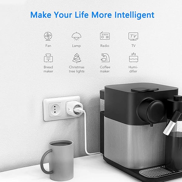 Enchufe Inteligente Wi Fi 16A Enchufe Smart Con Monitor de Energacompatible con Alexa y Google Home a red de 24 GHz NO se requiere Hub
