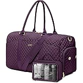 Women Weekender Travel Duffle Bag: Travel Duffel Overnight Bags with Shoe Compartment Large Carry on Tote with Toiletry Bag Weekend Traveling Yoga Gym Hospital Bag for Women with Wet Pocket Purple