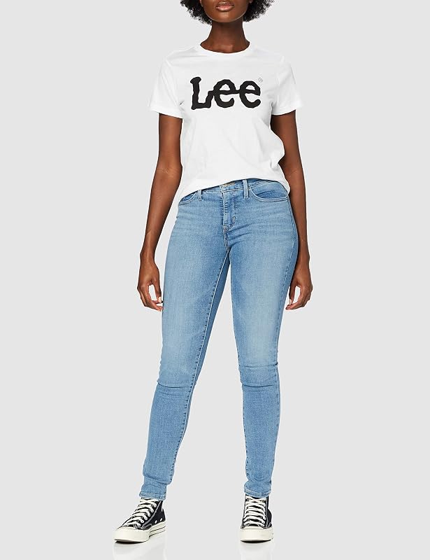 - T Shirt Damen - Regular Fit - Logo Tee - Weiß