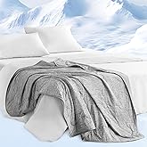 Sharper Image Cozy Jersey Knit Throw Blanket Ultra-Soft & Cooling Touch Throw Chic Ogee Quilting, All Season & Lightweight Summer Throw Blanket Cozy T-Shirt Handfeel, Gift Ready, 50x60, Grey