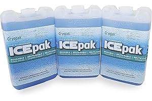 3pk - Extra Small Reusable Cooler (3 x 5 x 1.125 inch) Ice Packs for Lunch Box, Freezer, Camping, Picnic, Hunting Bag, Fishin