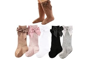 Colorful Childhood Baby Girls Knee High Socks Toddlers Tube Ruffled Bow Stockings Infant Newborn Cotton Princess Frilly Socks
