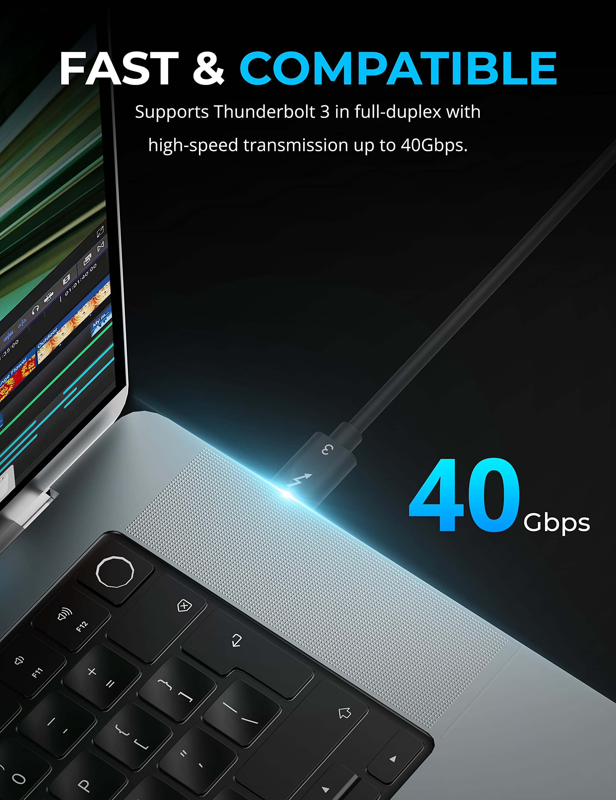 SABRENT Thunderbolt 3 USB-C Cable [Certified] 7.8