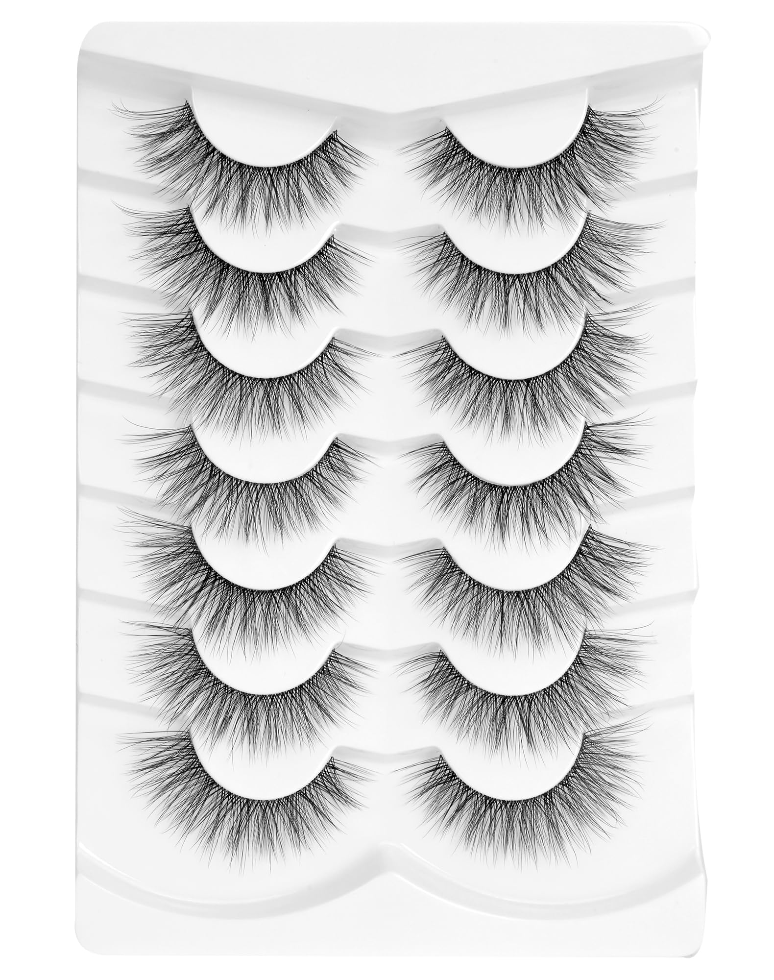 Onlyall False Lashes Natural Airy Wispy Eyelashes Volume Fake Fluffy False Eye Lash Sets Pack 14MM Reusable Eyelash-A13 (6MM-14MM) — image 1