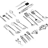 AmazonCommercial Stainless Steel Cooking Utensils, Set of 29 Utensils