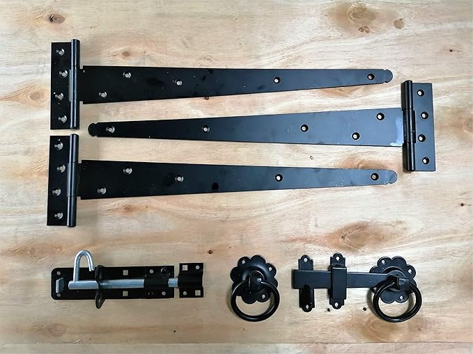 Tee Hinge 18" 450mm Wooden Gate Fitting Kit Garden Gate Ironmongery Set