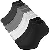 Mens Ankle Socks, 8 Pairs Premium Cotton Non Slip Short Casual Low Cut Socks