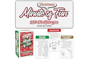 Funwares Christmas Special Edition, 218 Minute of Fun Games - Minute to Win It Family Party & Travel for Kids & Adults, 2-12 Players! Play with Everyday Household Items.